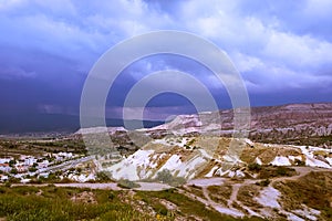 Cappadocia. city in the rock. columns of weathering. canyon. nature. Turkey