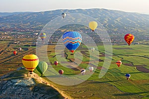 Cappadocia. Colorful hot air balloons flying, Cappadocia, Anatolia, Turkey