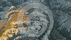 Cappadocia National Park, view from above on valley, wilderness, a popular tourist destination. Natural landscape