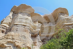 Cappadocia, Rock formation at the end of the Zemi valley between Gereme and Uchisar. Cappadocia, Turkey.