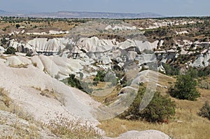 Cappadocia, Rock formation at the end of the Zemi valley between Gereme and Uchisar. Cappadocia, Turkey.