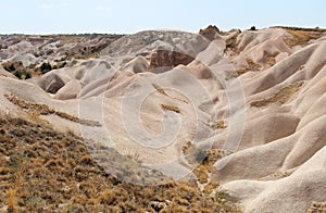 Cappadocia, Rock formation at the end of the Zemi valley between Gereme and Uchisar. Cappadocia, Turkey.