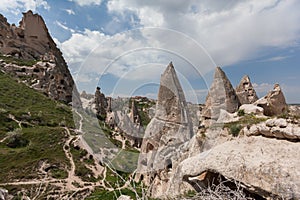 Cappadocia tuff formations ancient cave town Goreme