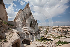 Cappadocia tuff formations ancient cave town Goreme