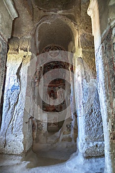 Cappadocia, Turkey - October 13, 2019:The cave church Bezirhane at Belis?rma in Cappadocia, Turkey.