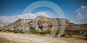 Cappadocia, Turkey - September 1, 2021 â€“ Impressive nature by chimney rock formations and rock pillars of