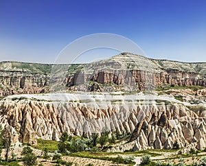 The Cappadocian landscape, pink rocks