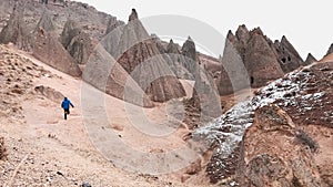Cappadocian landscape in winter cold conditions