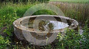 A capped well stands as a testament to the finite nature of natural resources photo