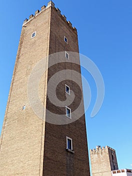 Cappocci  medieval square tall  tower to Rome in Italy.