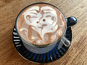 Cappuccino art. Couple love coffee .Espresso