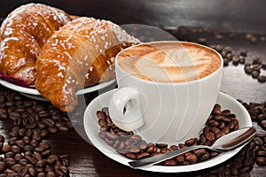 Cappuccino with Brioches photo