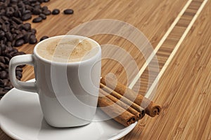 Cappuccino with cinnamon photo