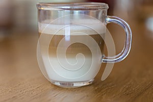 Cappuccino in clear glass