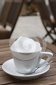 Cappuccino coffee cup outdoor