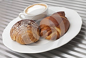 Cappuccino and croissant