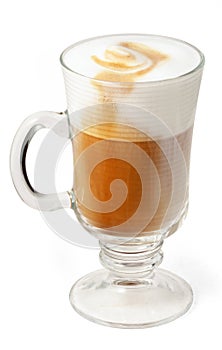 Cappuccino in glass cup photo