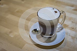 Cappuccino on saucer