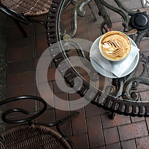 Cappuccino on table