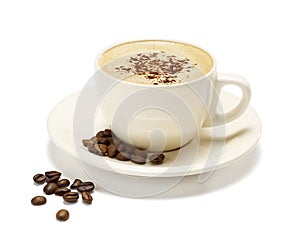 Cappuccino on a white background