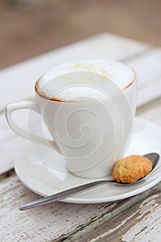 Cappuccino in White Cup