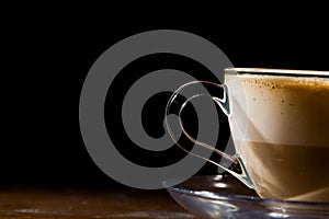 Cappuccino on wood table