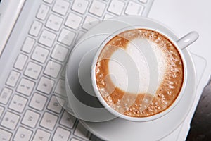 Cappucino with heart shape