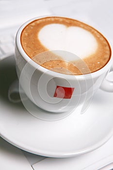 Cappucino with heart shape