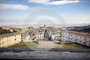 Caprarola seen from the Palazzo Farnese. Viterbo, Italy