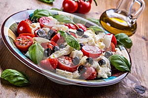 Caprese. Caprese salad. Italian salad. Mediterranean salad. Italian cuisine. Mediterranean cuisine.