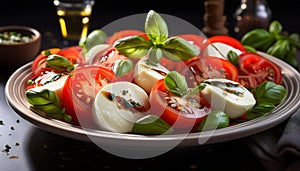 caprese salad dish, AI generated