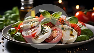 caprese salad dish, AI generated