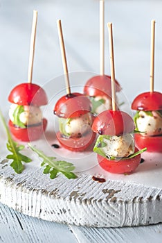 Caprese salad skewer appetizers