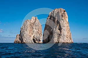 Capri Faraglioni Rocks Mezzo and Scopolo or Fuori in Italy