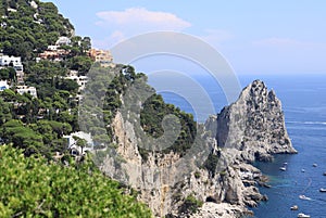 Capri island in a beautiful summer day