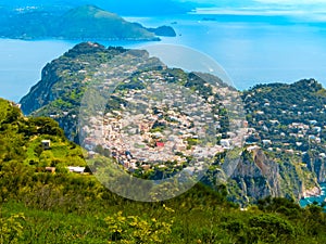 Capri island in a beautiful summer day