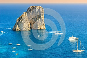 Capri island and Faraglioni cliffs,Italy,Europe
