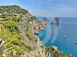Capri island Faraglioni cliffs, Italy, Europe