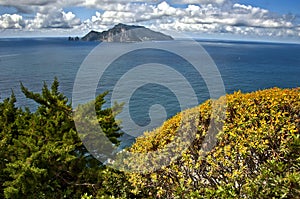 Capri Island on the horizon