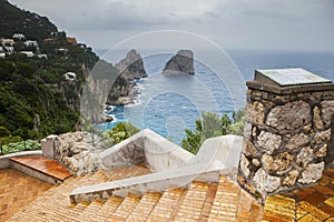 capri island and mediteranian sea important traveling destination in south italy photo