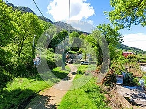 Capri, Italy - May 04, 2014: Cableway at island on a beautiful sunny day