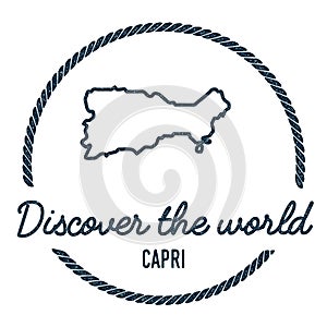 Capri Map Outline. Vintage Discover the World.