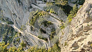 Capri - Panoramica della Via Krupp dai Giardini di Augusto