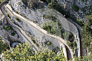 Capri - Scorcio della Via Krupp dal belvedere dei Giardini di Augusto