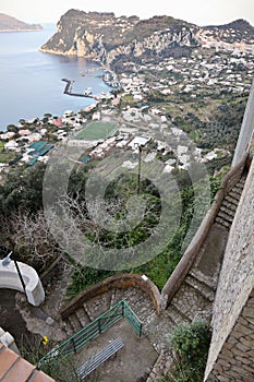 Capri - Scorcio panoramico della Scala Fenicia dalla strada provinciale