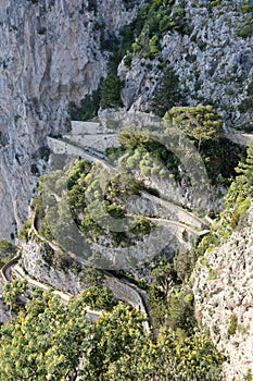Capri - Tratto della Via Krupp dai Giardini di Augusto