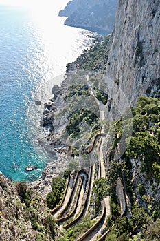 Capri - Via Krupp verso Marina Piccola dai Giardini di Augusto