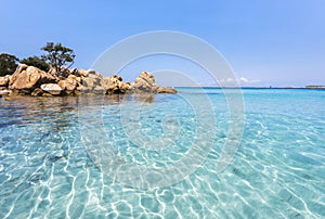 Capriccioli Beach - Idyllic little island surrounded by incredible turquoise mediterranean sea, Sardinia, Italy