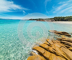 Capriccioli beach in the summertime photo