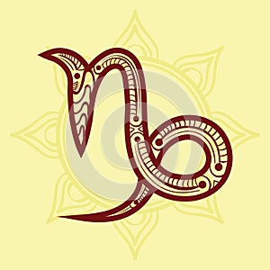 Capricon. Vector illustration decorative design